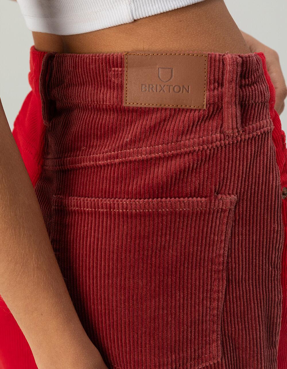 BRIXTON Margo Womens Cropped 5 Pocket Corduroy Pants - RED COMBO Product Image