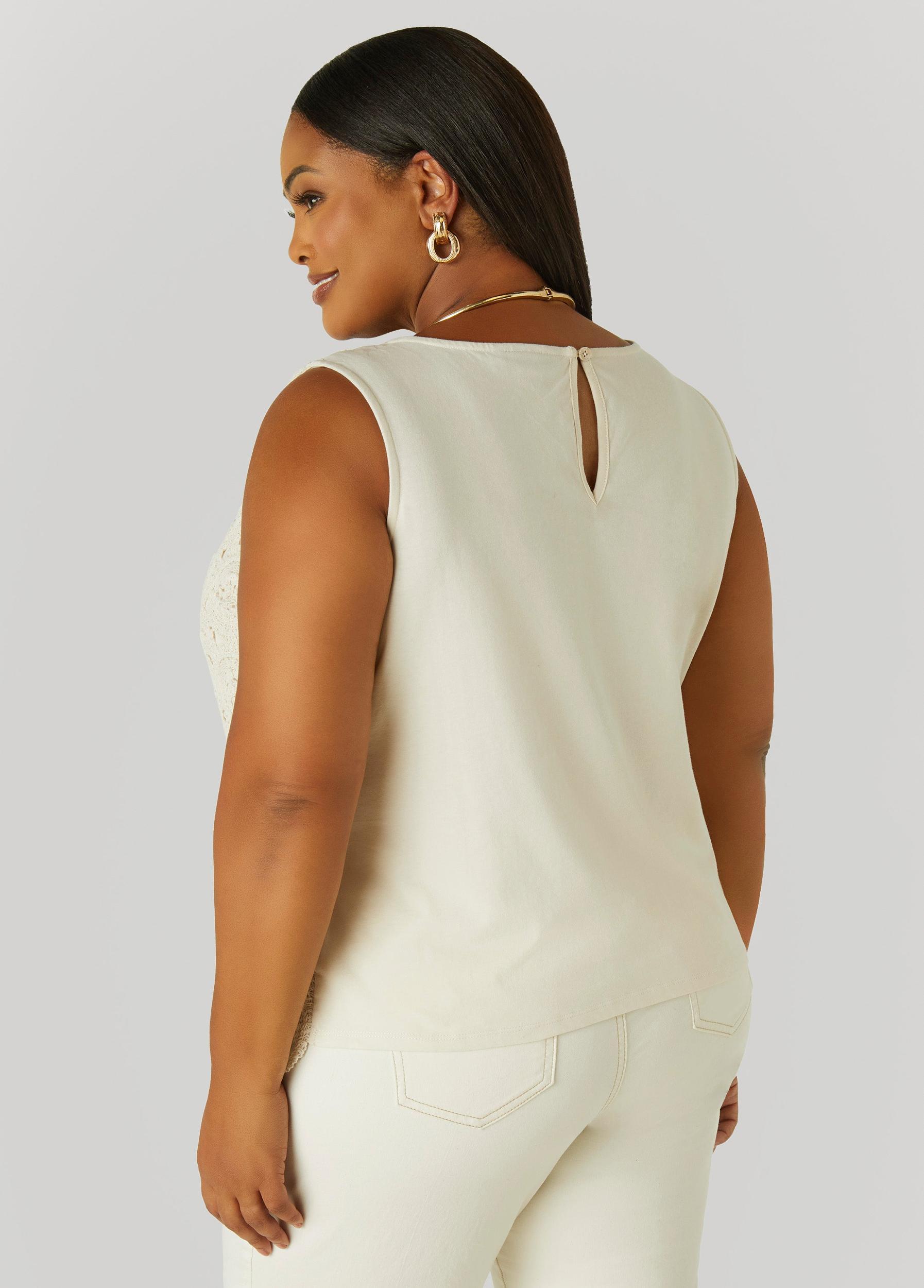Crochet Paneled Jersey Tank Product Image