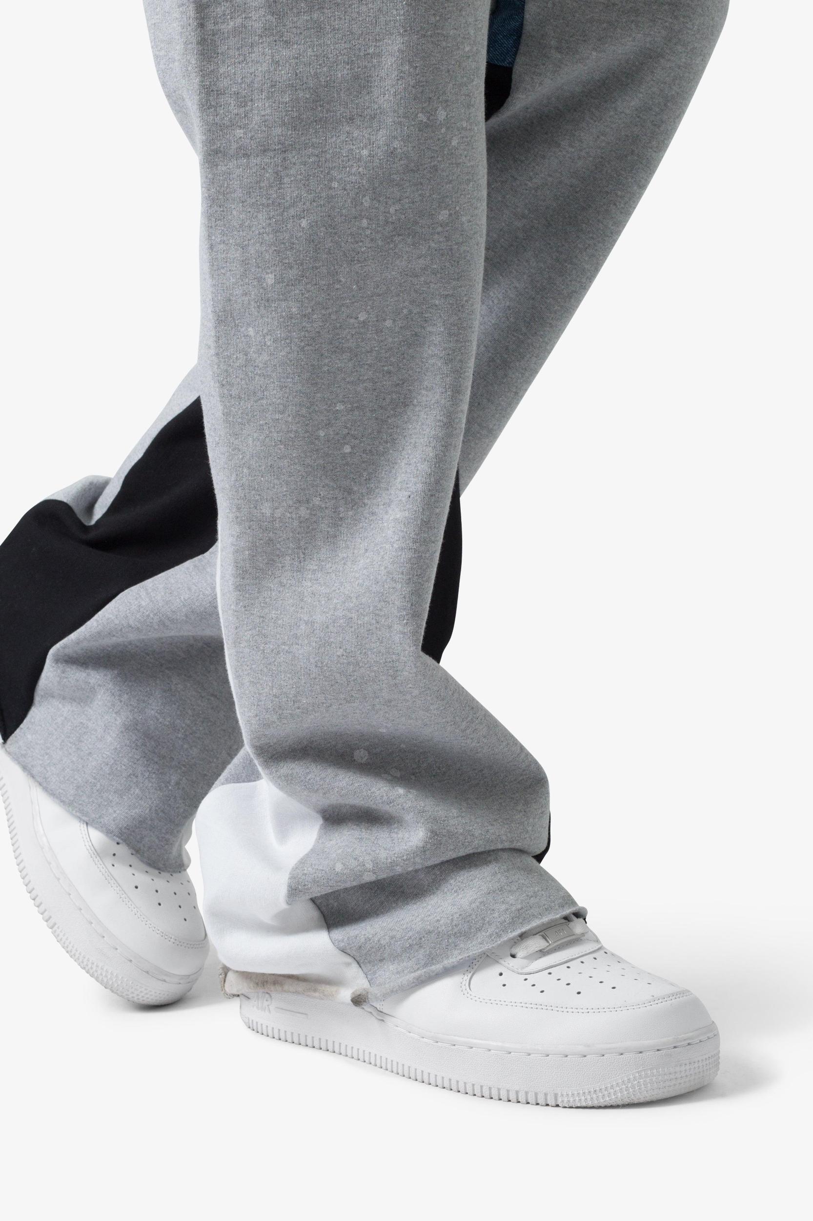 Contrast Bootcut Sweatpants - Grey Product Image