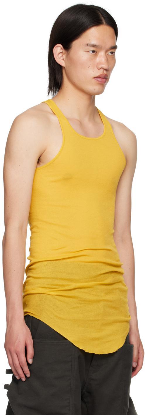 RICK OWENS Yellow Porterville Basic Rib Tank Top In 12 Lemon Product Image