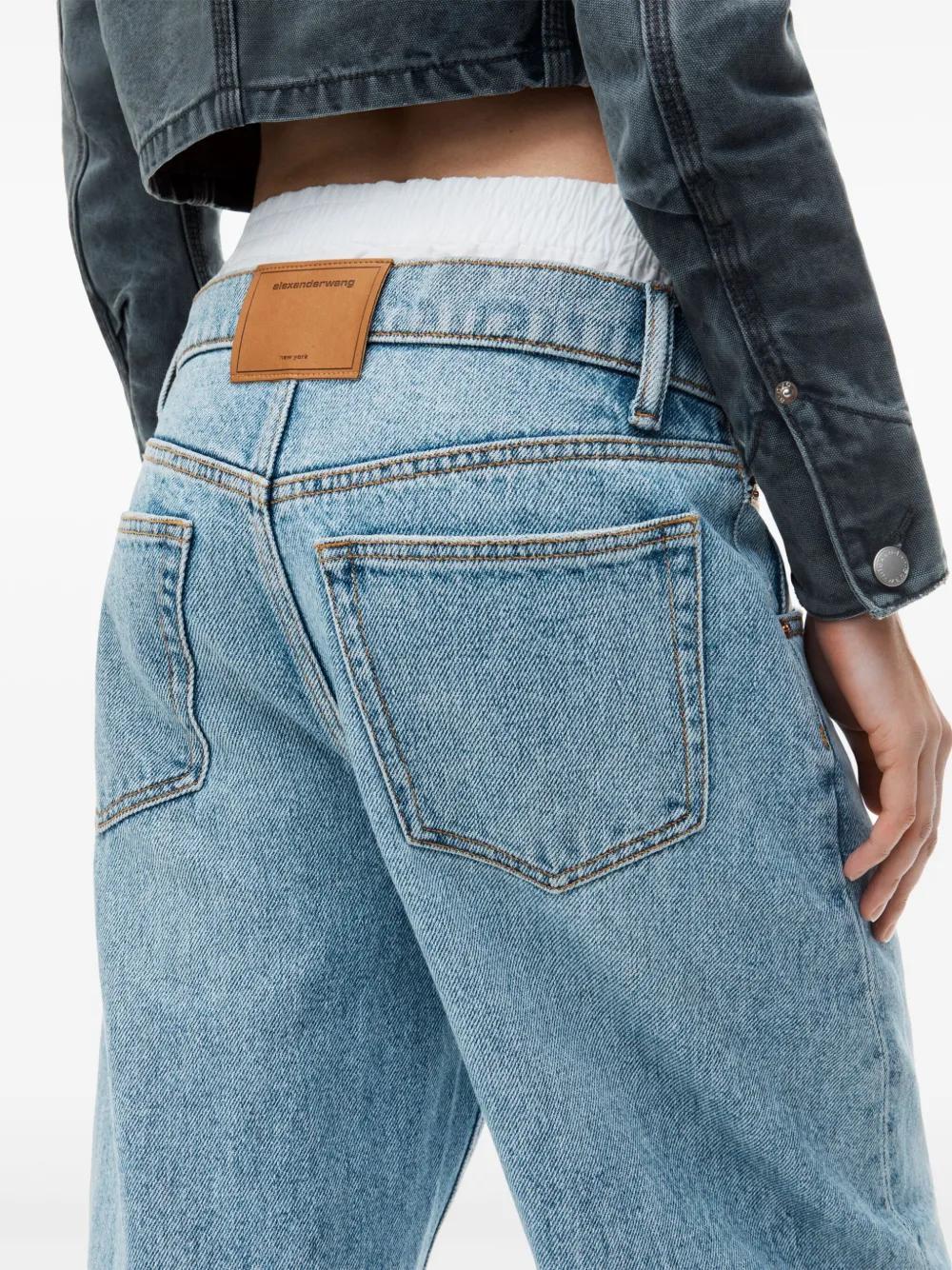 layered wide-leg jeans Product Image