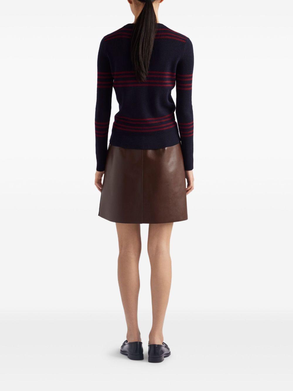 belted leather miniskirt Product Image