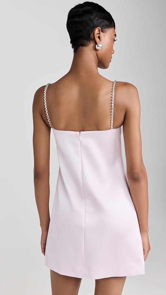 Self Portrait Pink Satin Diamante Mini Dress | Shopbop Product Image