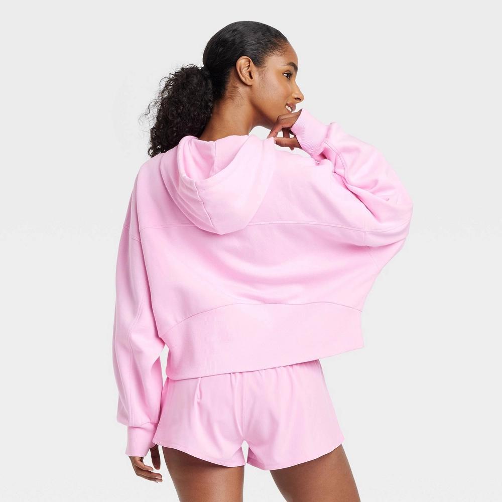 Womens Fleece Full-Zip Hooded Sweatshirt - JoyLab Light XL Product Image