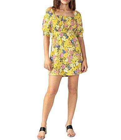 Sanctuary Easy Smock Square Neck Dress (Sweet & Sour) Women's Clothing Product Image