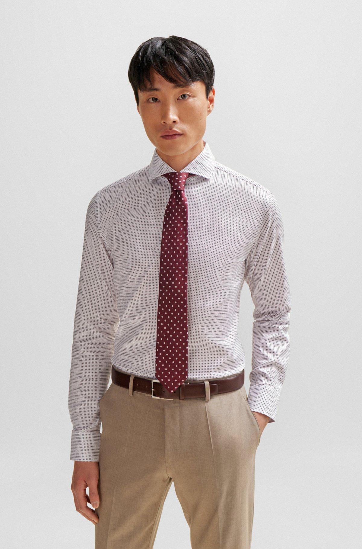 Silk-jacquard tie with micro pattern Product Image