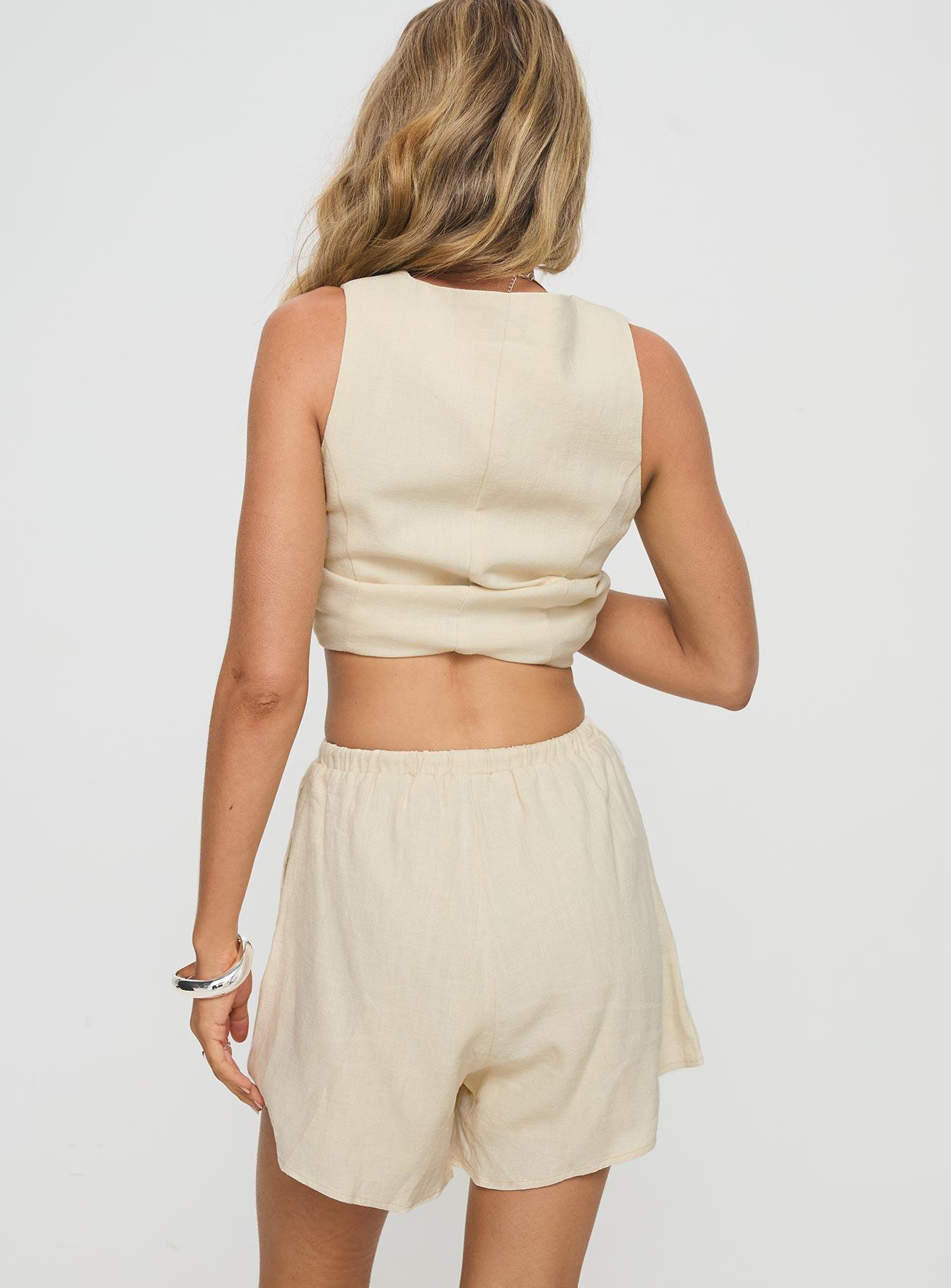 This Summer Linen Blend Shorts Sand Product Image