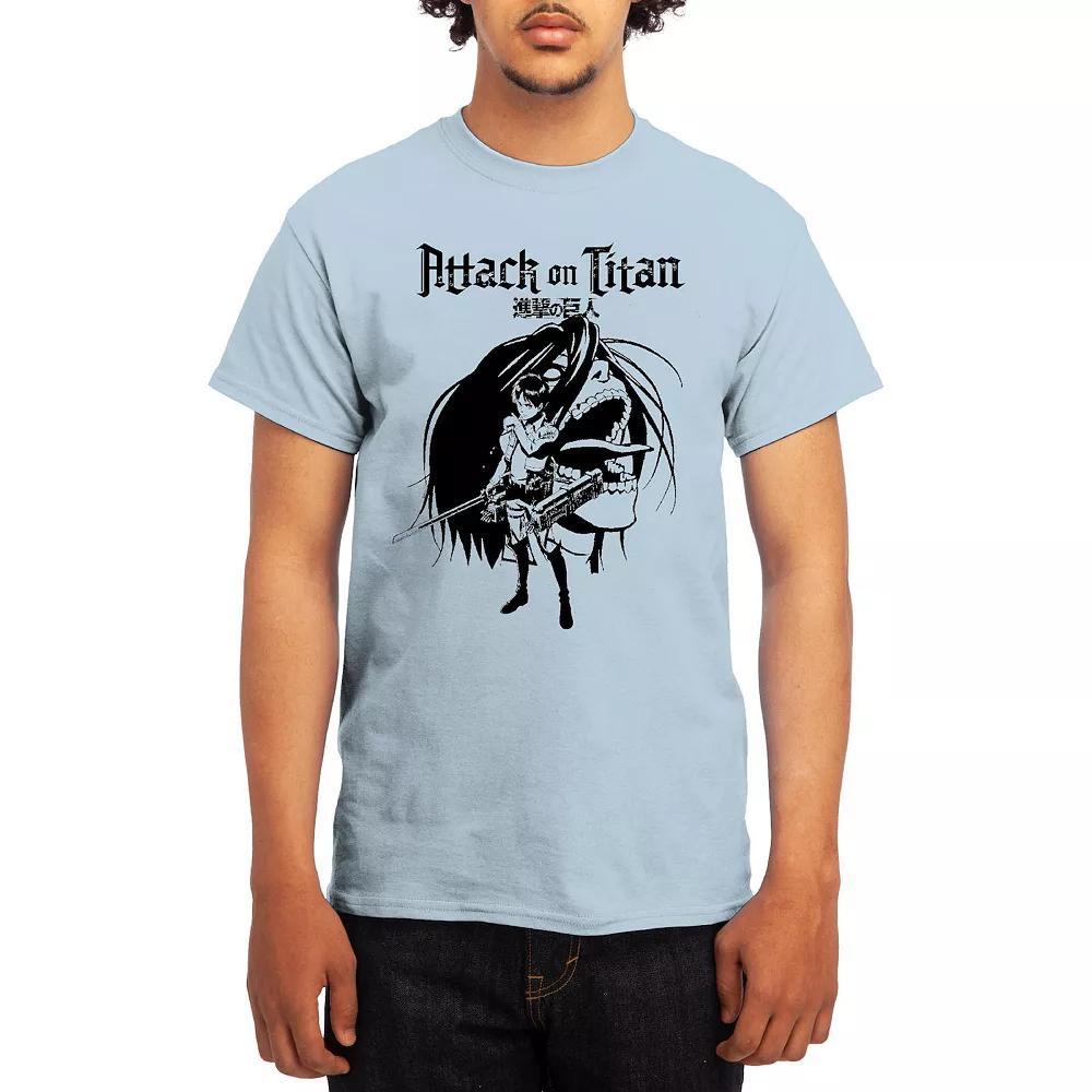 Men's Attack on Titan Eren & Titan Tee, Size: Large, White Product Image