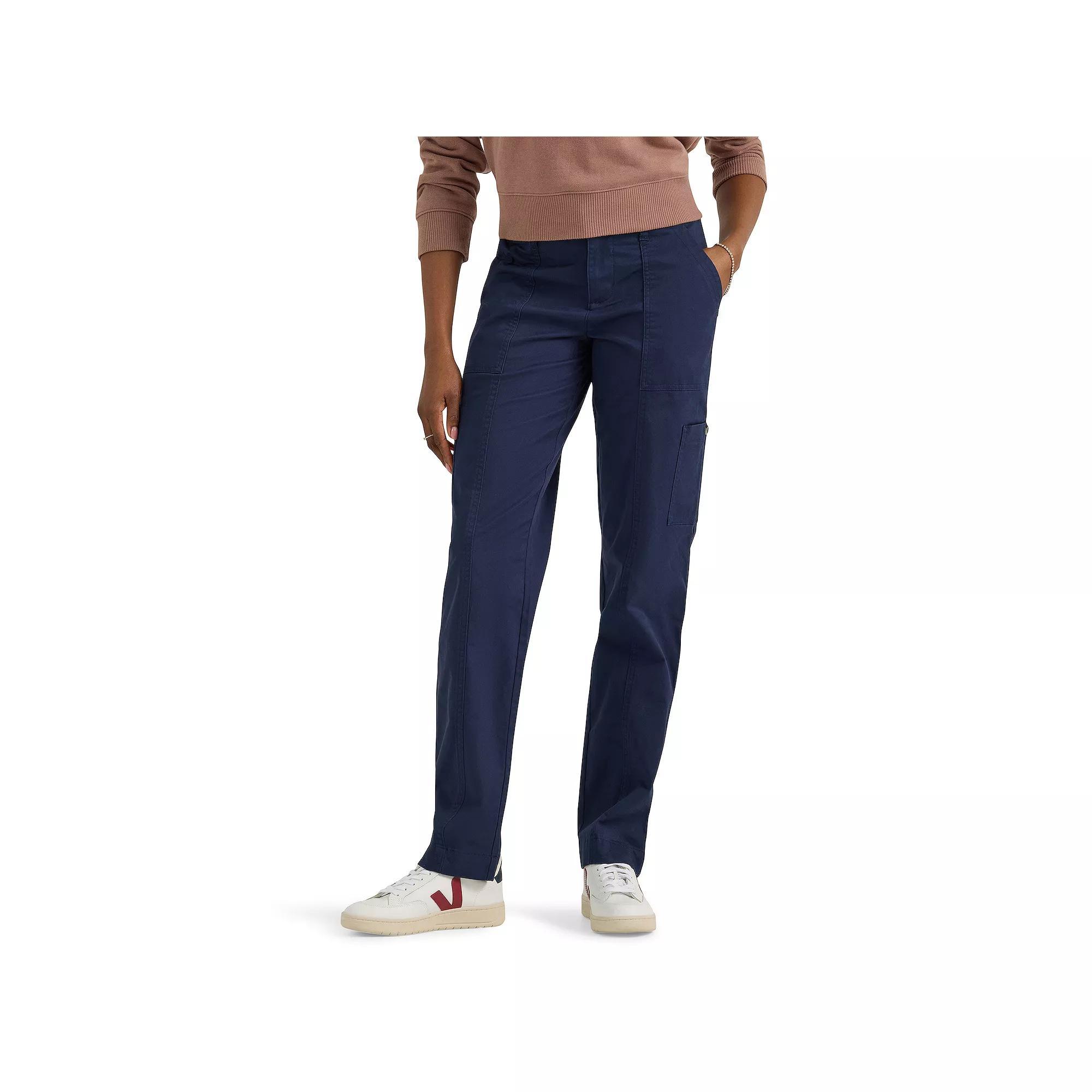 Women's Lee® Ultra Lux Comfort with Flex-To-Go Straight-Leg Utility Pants, Size: 8 Avg/Reg, Mood Blue Product Image