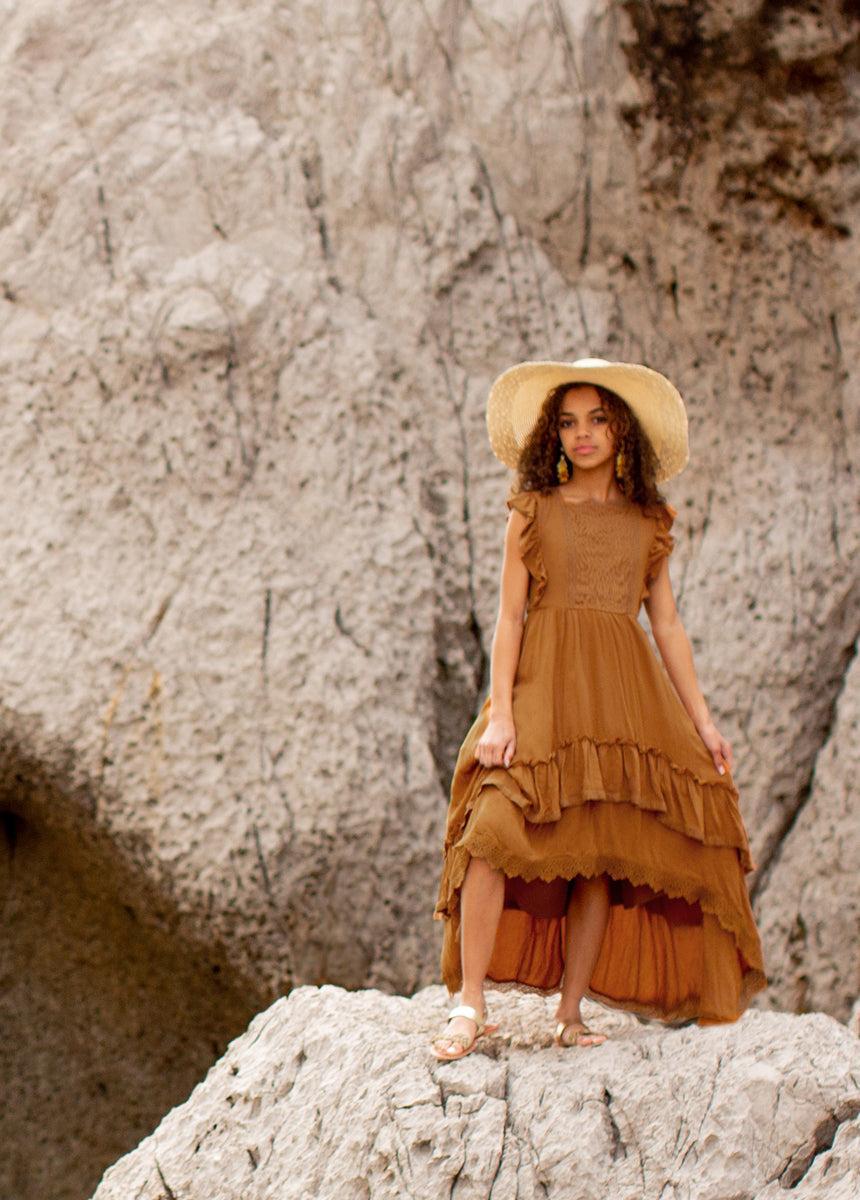 Cassia Dress in Marigold Girls Product Image