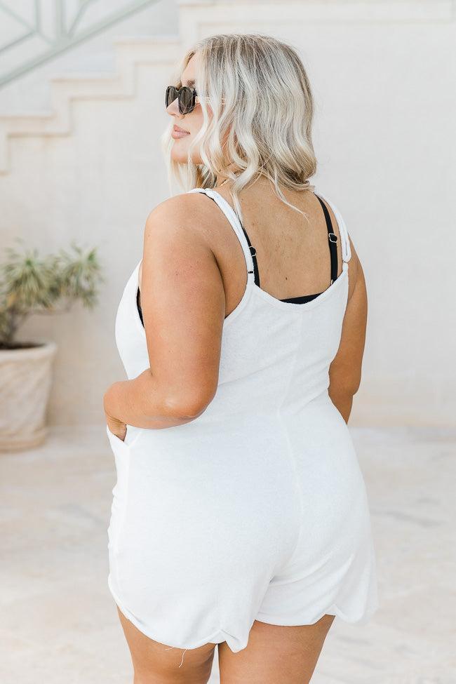 Seas The Day White Terry Cloth Romper Cover Up FINAL SALE Product Image