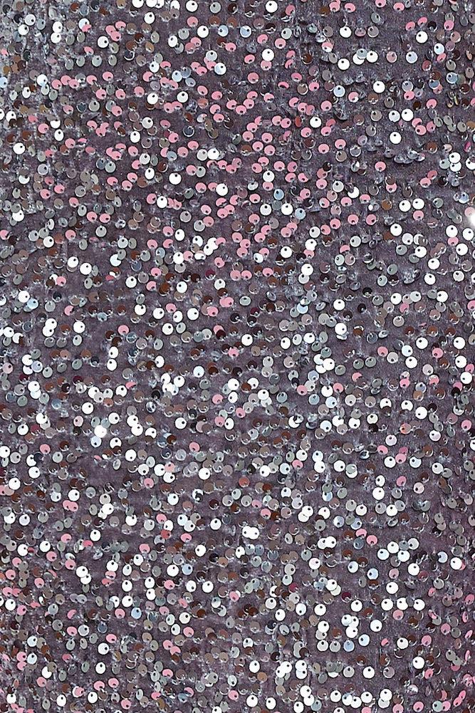 Sit With Us Sequin Midi Dress Silver Product Image