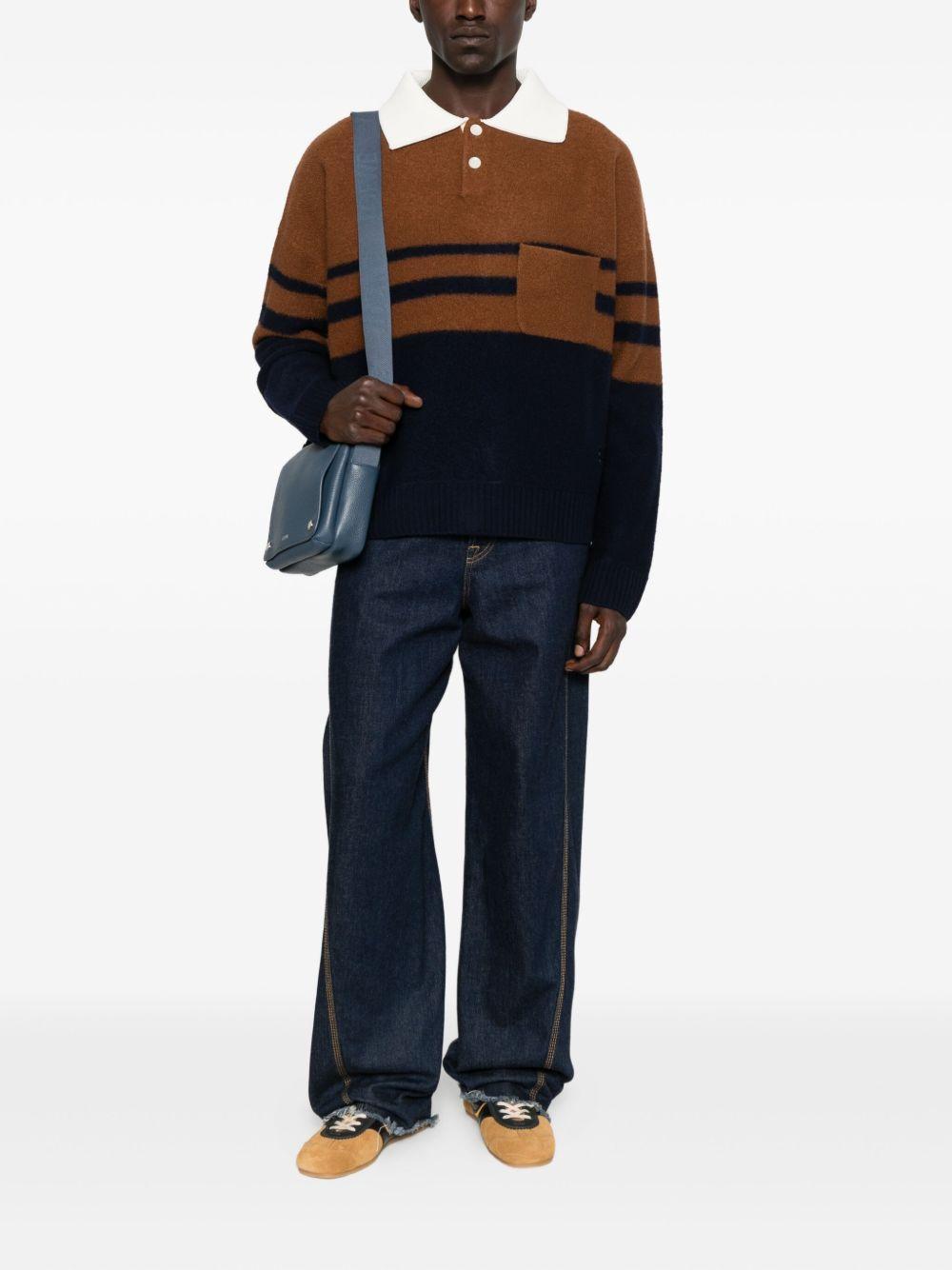striped polo-neck sweater Product Image