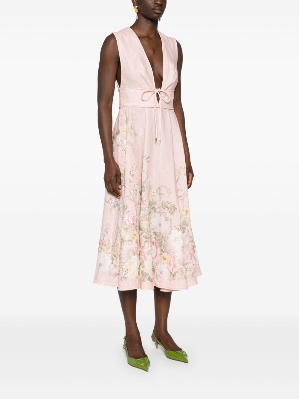 Waverly Plunge linen midi dress Product Image