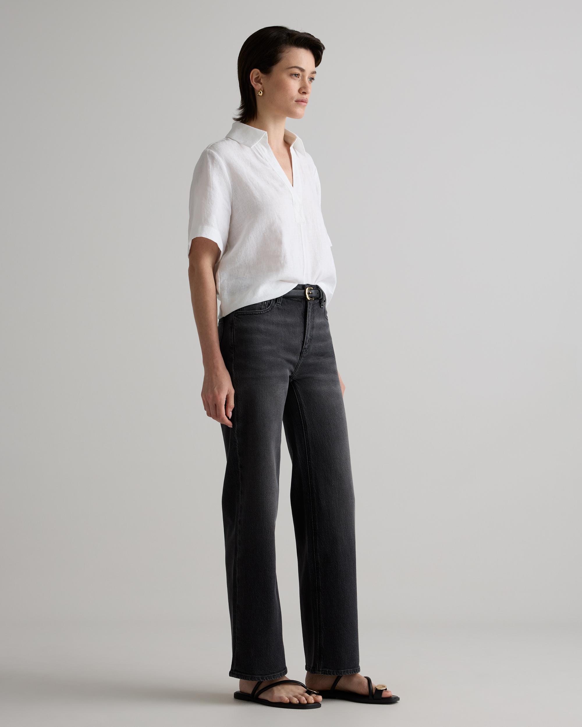 Quince | Women's Bella Stretch Relaxed Straight Jeans Organic Cotton Product Image