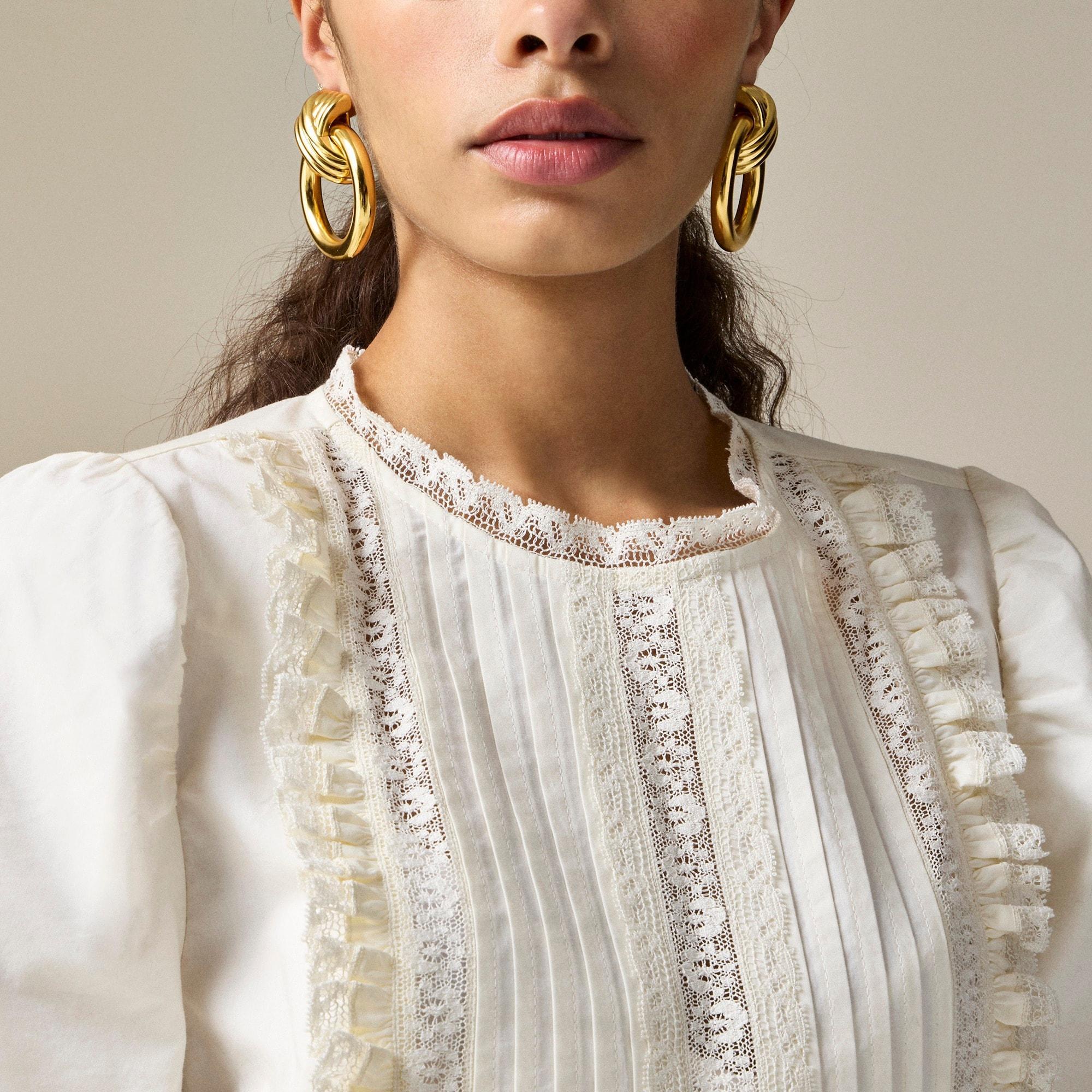 Lace-trim pintuck dress Product Image