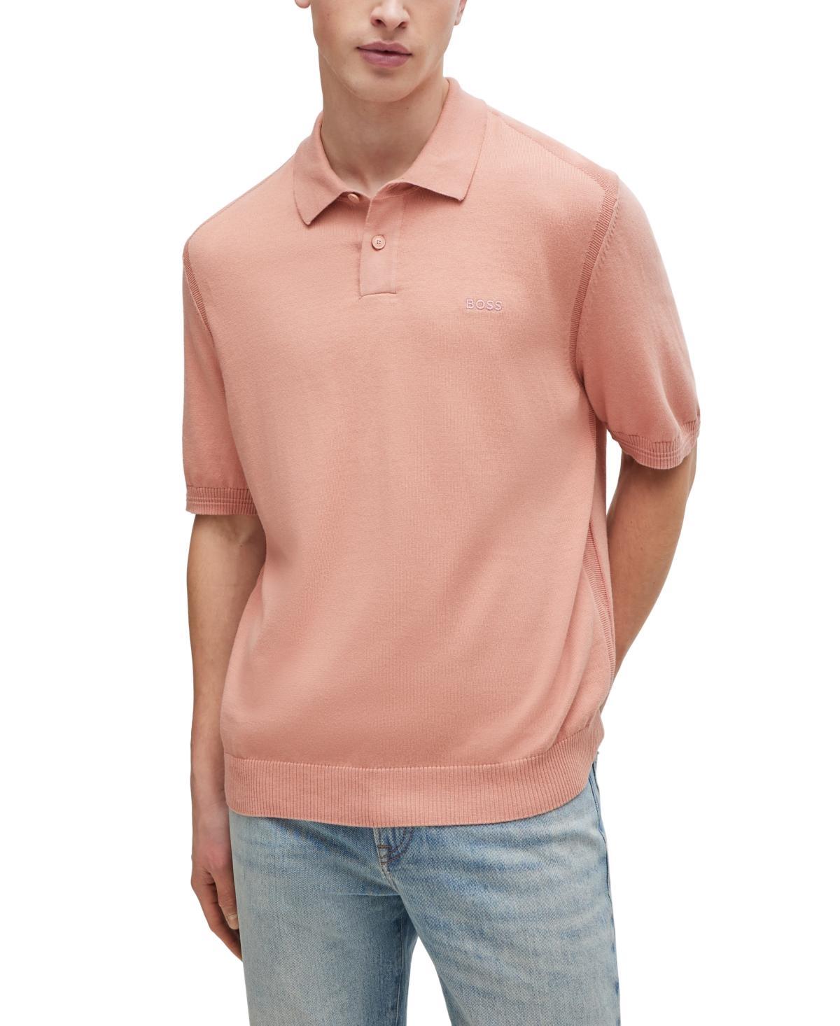 Mens Short-Sleeved Polo Sweater Product Image