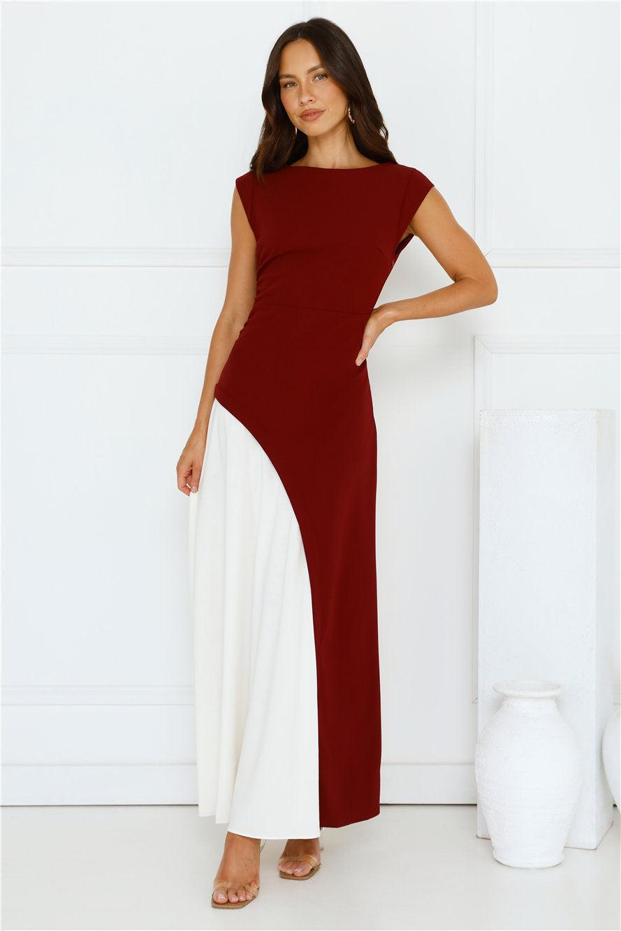 Starlit Soiree Maxi Dress Wine Product Image