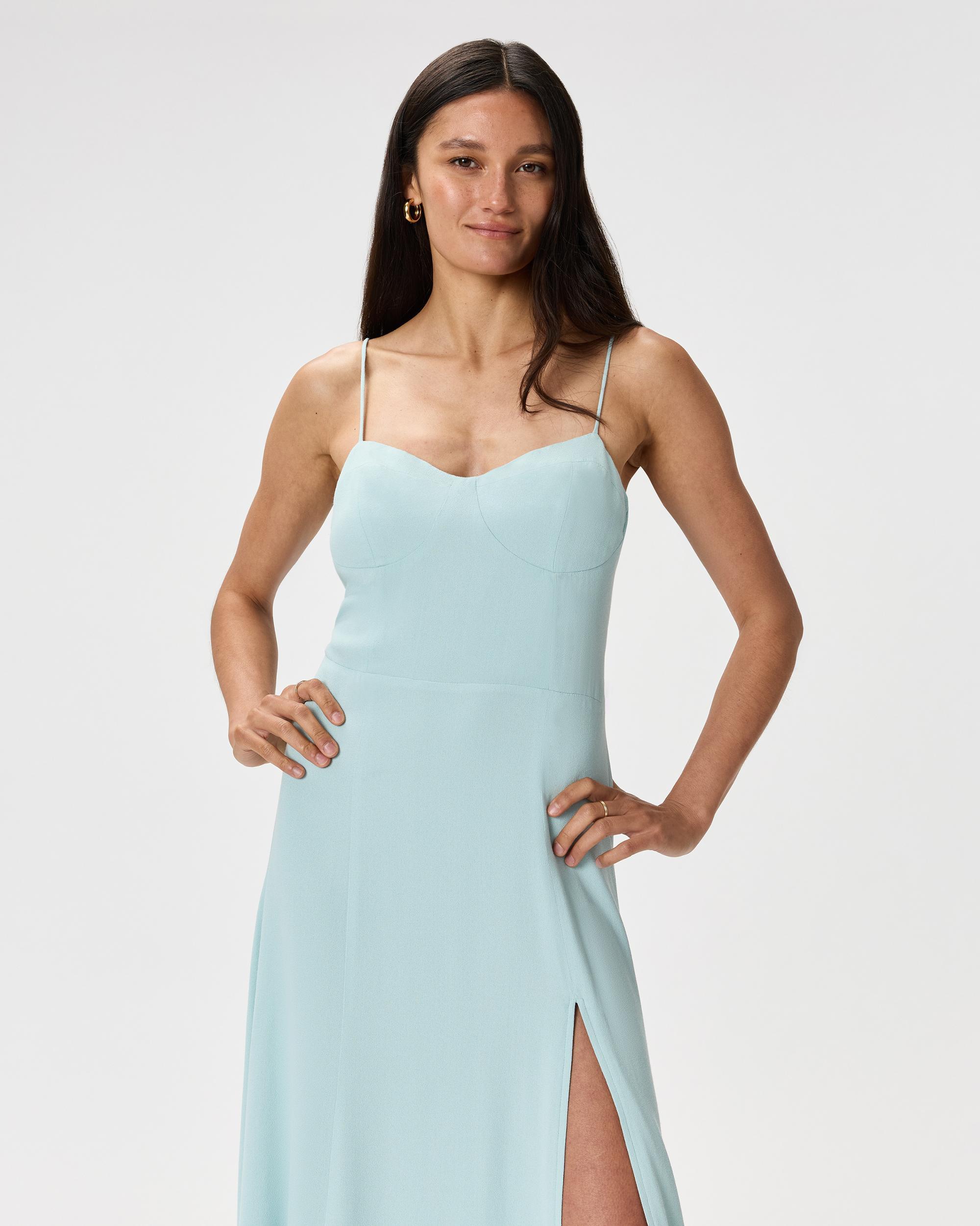 Quince | Women's Lightweight Crepe Sweetheart Midi Dress Viscose Product Image