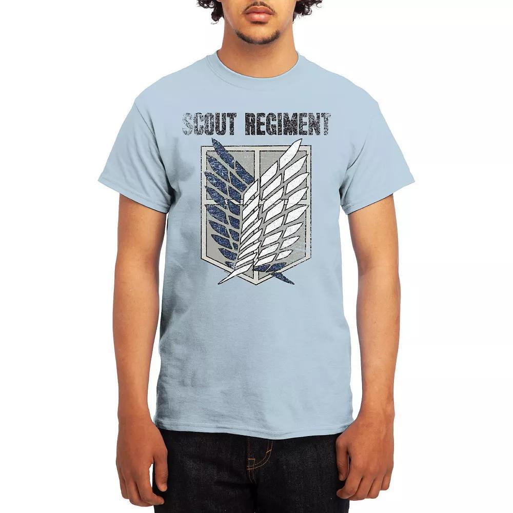 Men's Attack on Titan Distressed Survey Corps Emblem Tee, Boy's, Size: Medium, Blue Product Image