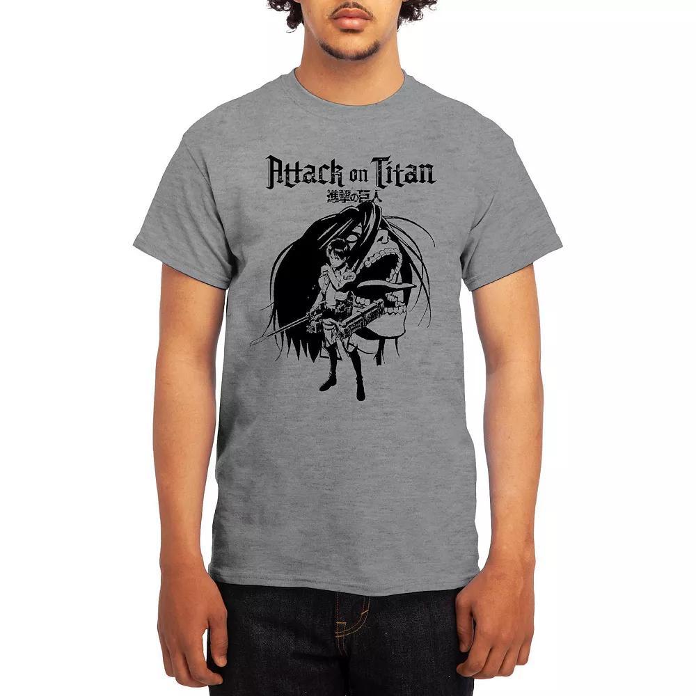 Men's Attack on Titan Eren & Titan Tee, Size: Large, White Product Image