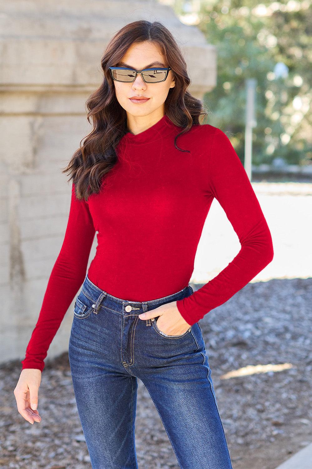 Basic Bae Full Size Mock Neck Long Sleeve Bodysuit Product Image