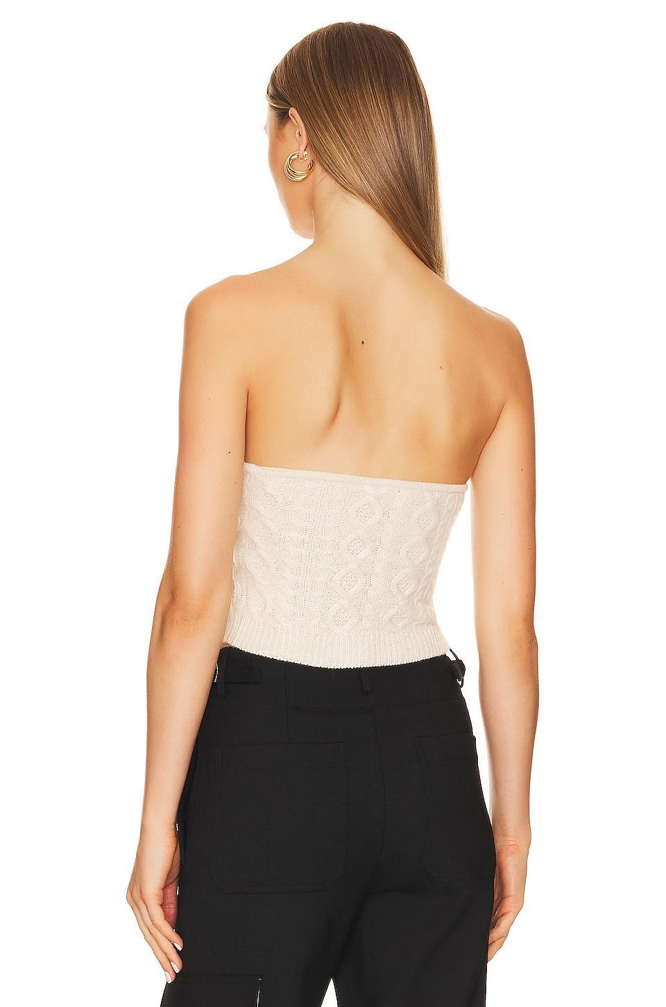 Cable Knit Bustier Strapless Top GUIZIO Product Image