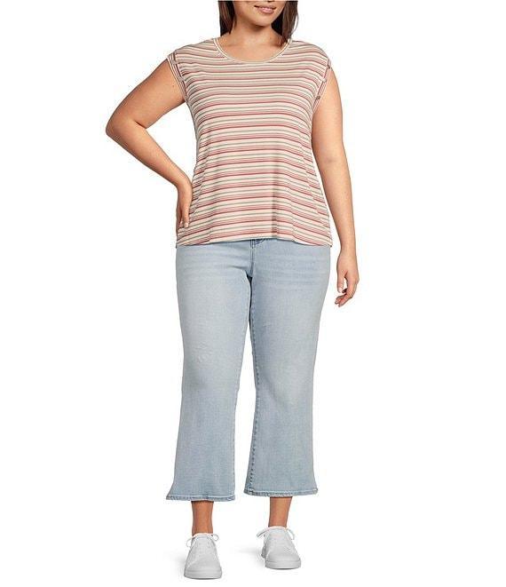 Liverpool Los Angeles Plus Size Hannah Cropped Slit-Hem Flare Jeans Product Image