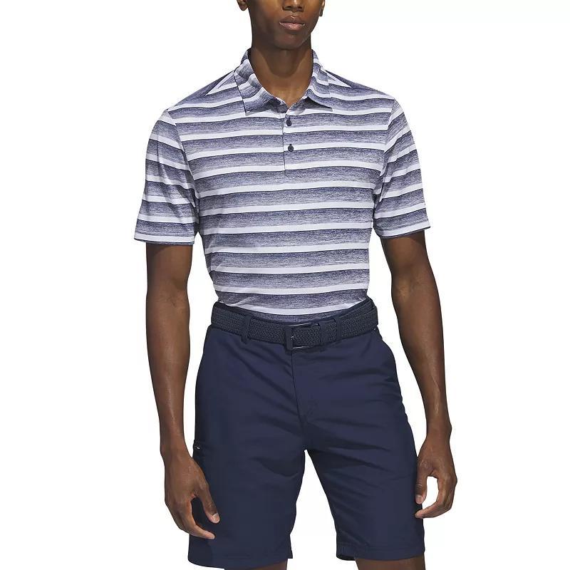 Men's adidas Two Color Stripe Golf Polo, Size: XL, Collegiate Navy White Product Image
