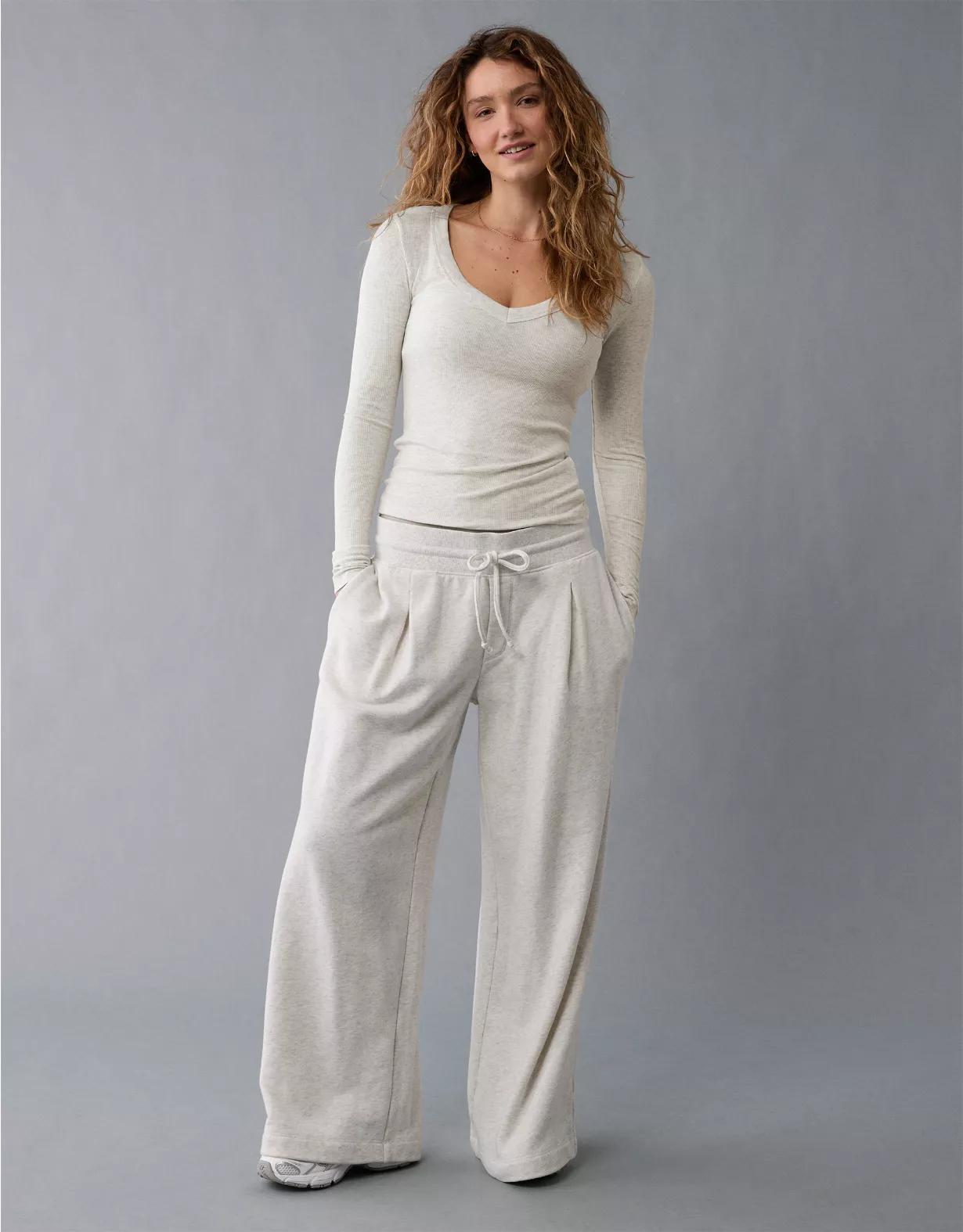 AE Soft & Sexy Long-Sleeve V-Neck T-Shirt Product Image