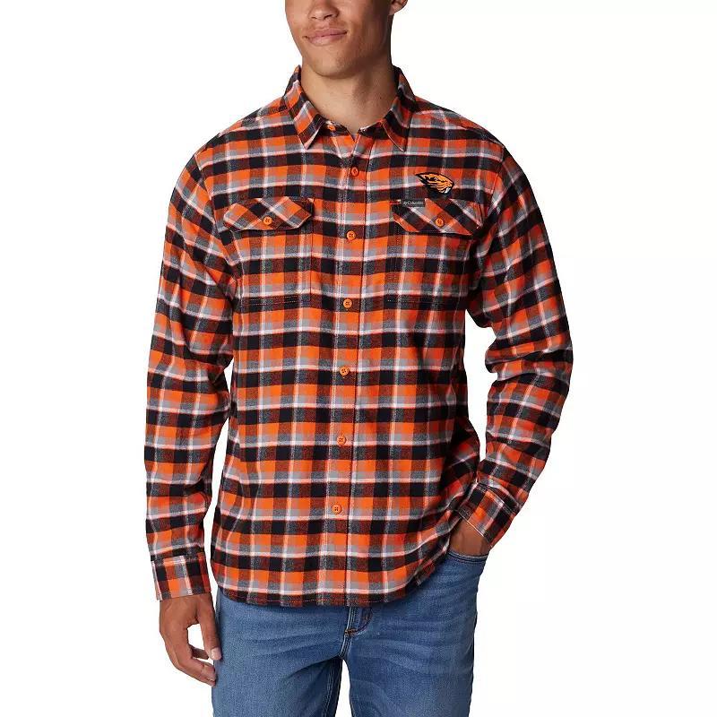 Columbia Mens Collegiate Flare Gun Flannel Long Sleeve Shirt - Oregon State- Product Image