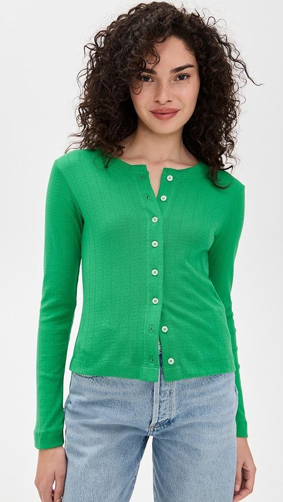 Leset Classic Pointelle Cardigan | Shopbop Product Image