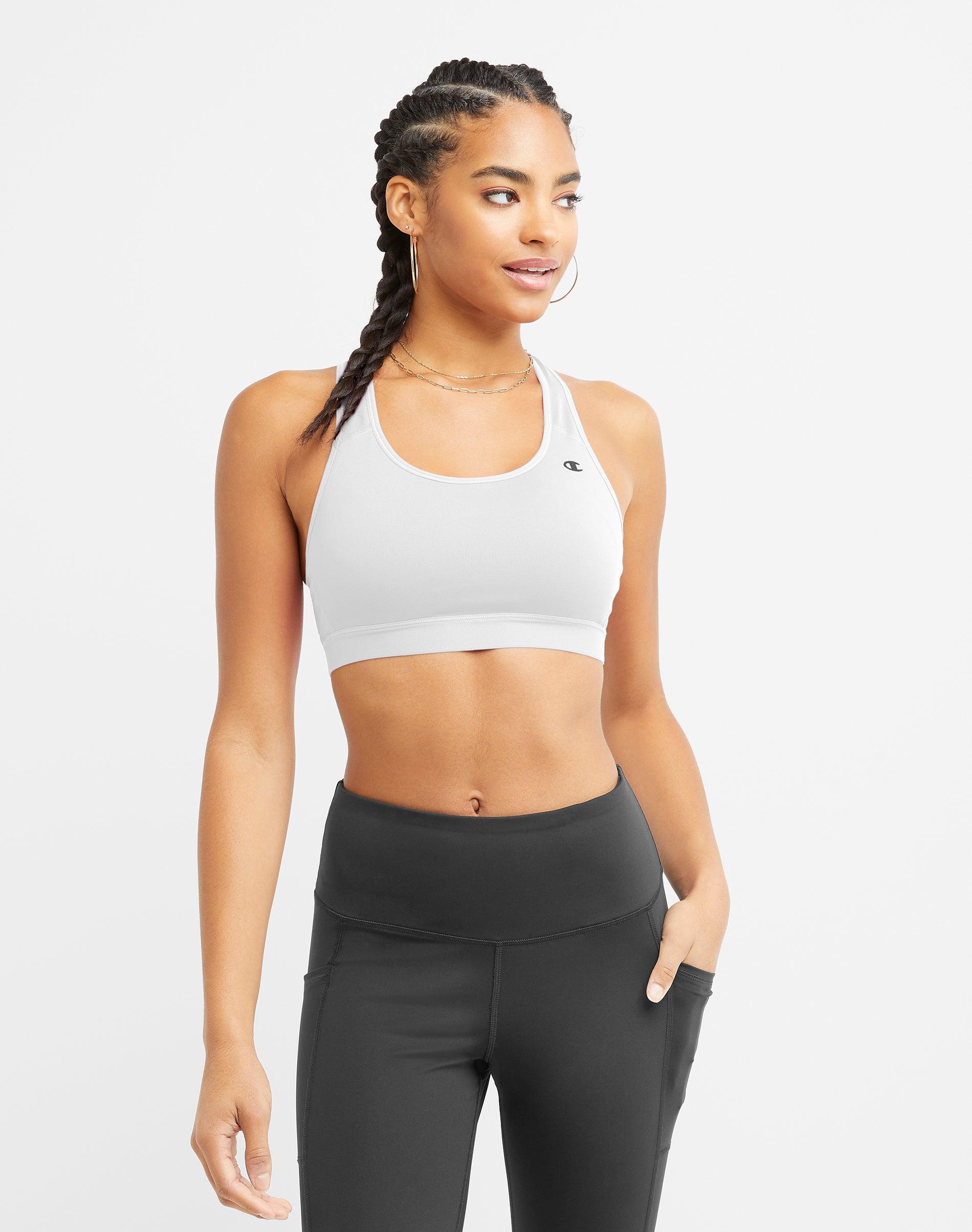 Womens Champion Compression Sports Bra, C Logo Fantastic Fuchsia XL Product Image