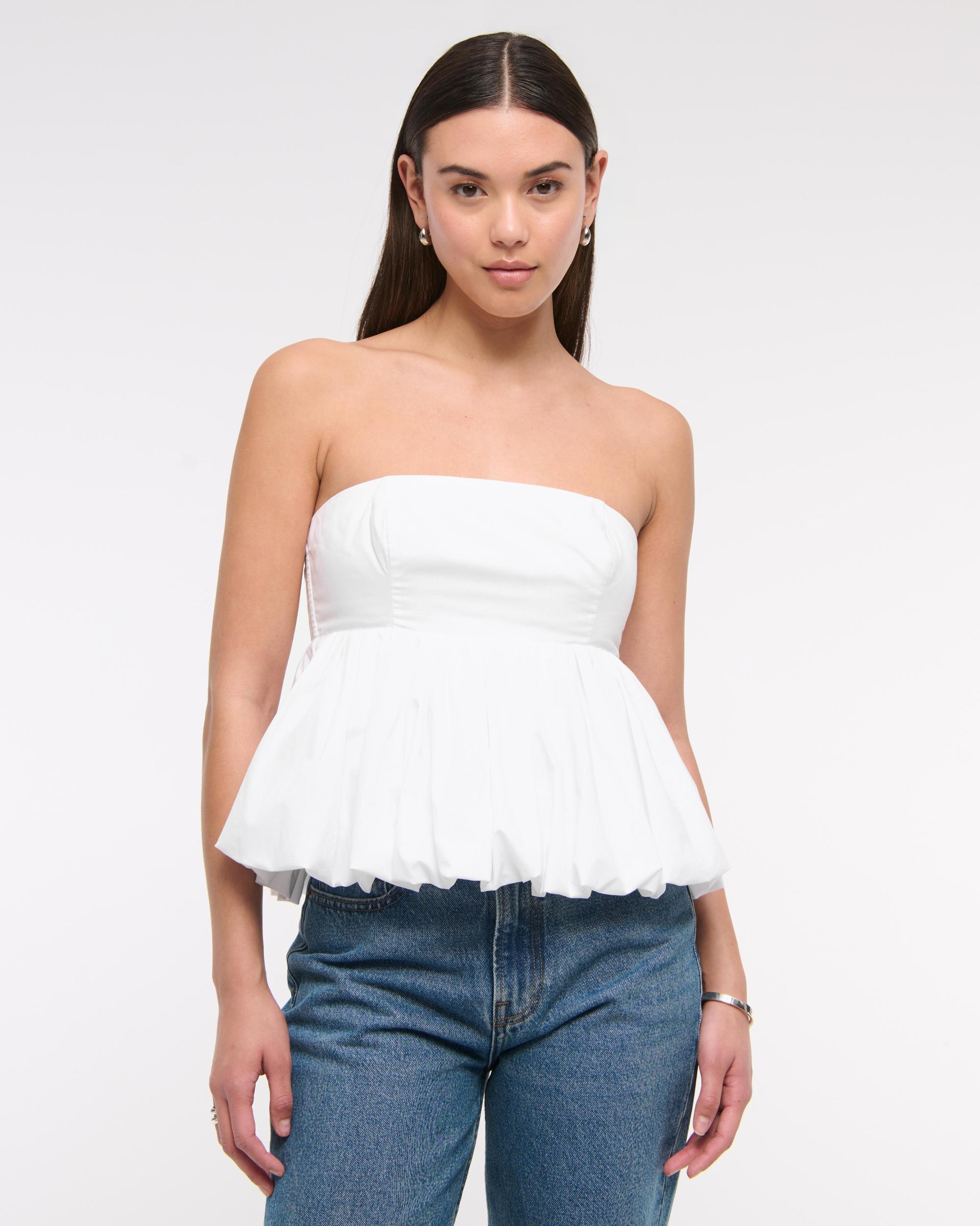 Strapless Bubble Hem Top Product Image