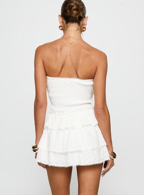 Sunkiss Frill Mini Dress White / Broderie Product Image
