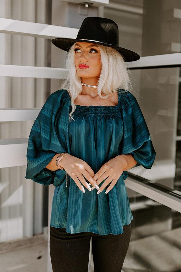 Ideal Day Shift Top In Teal Product Image