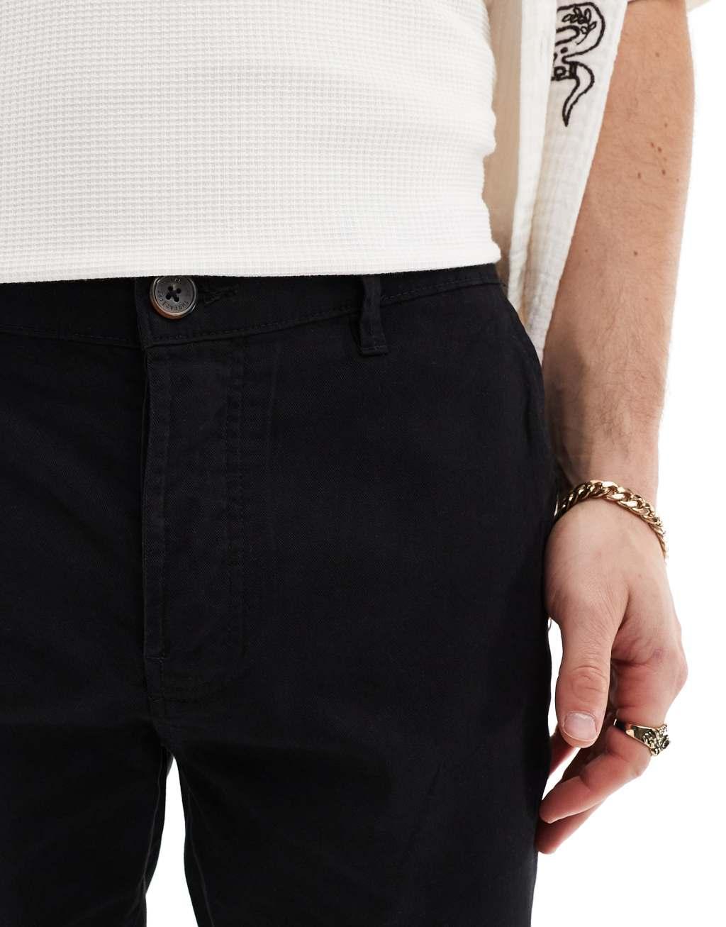Threadbare chino shorts in black Product Image