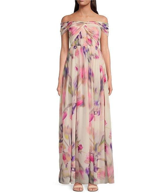 Alex Marie Janet Chiffon Off-The-Shoulder Gown Product Image