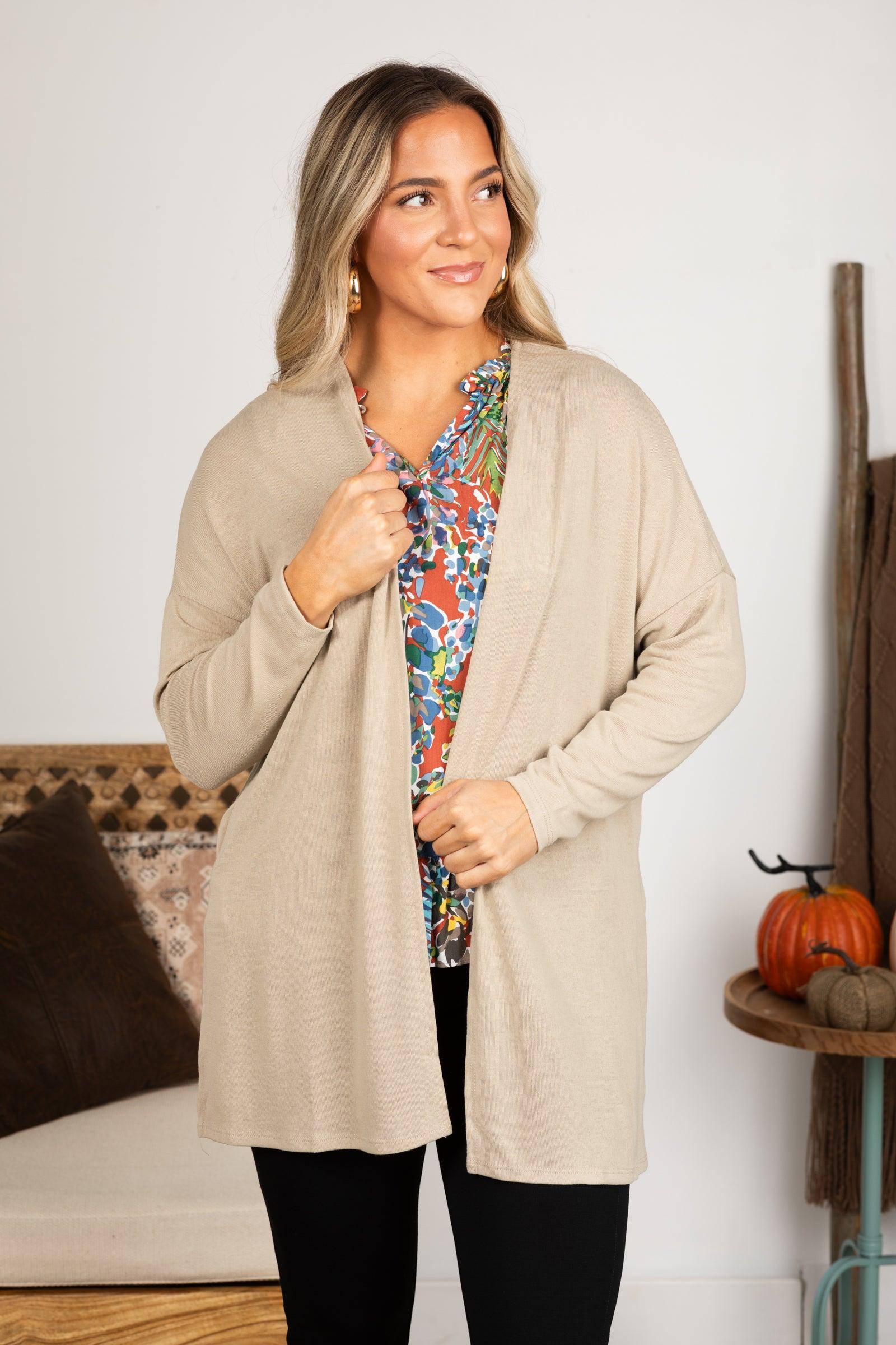Solid Open Knit Cardigan Product Image