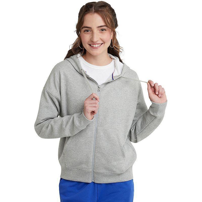 Hanes Originals Womens Fleece Zip-Up Hoodie Black M Product Image
