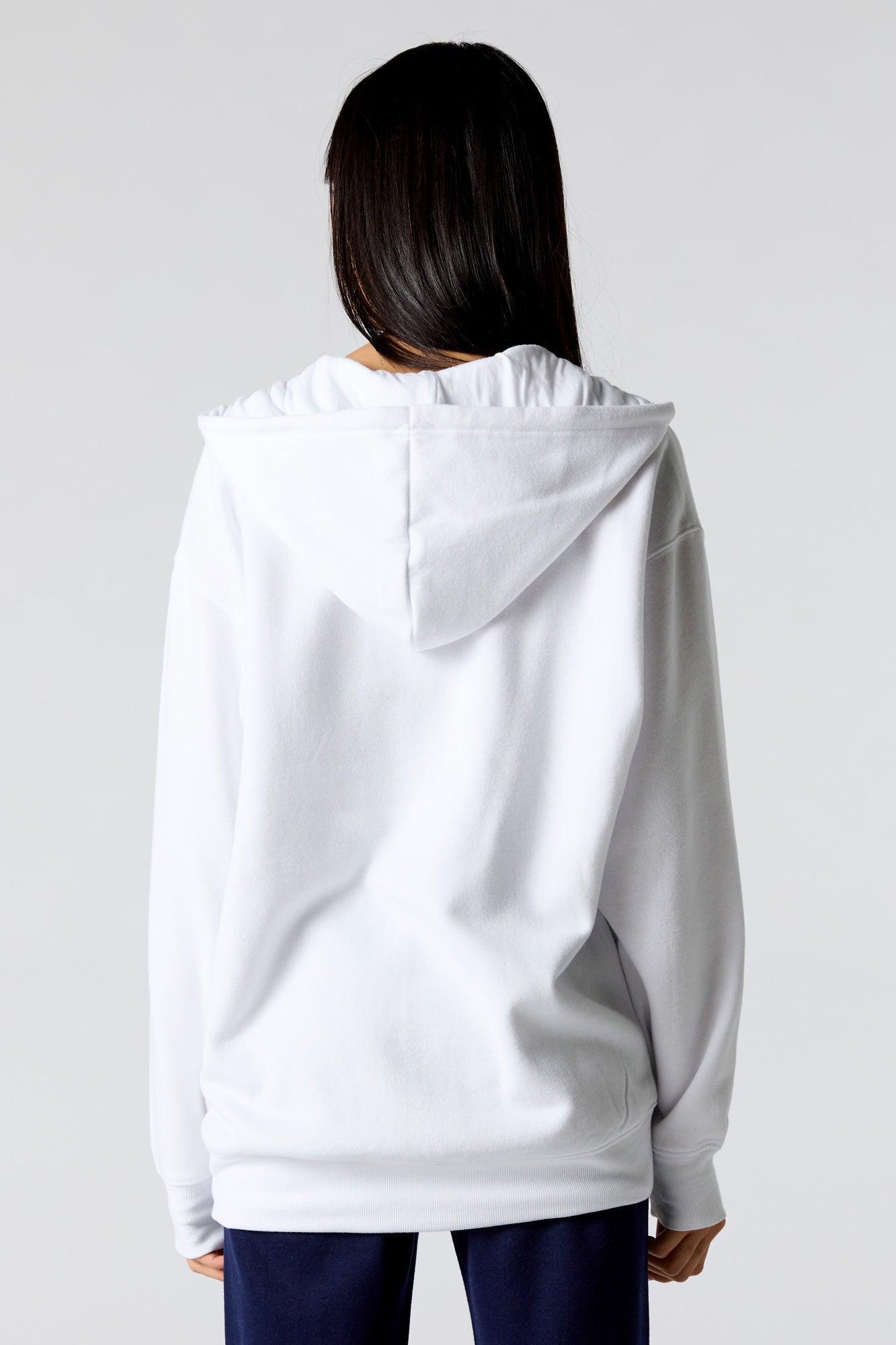 City Embroidered Zip-Up Fleece Hoodie Female Product Image