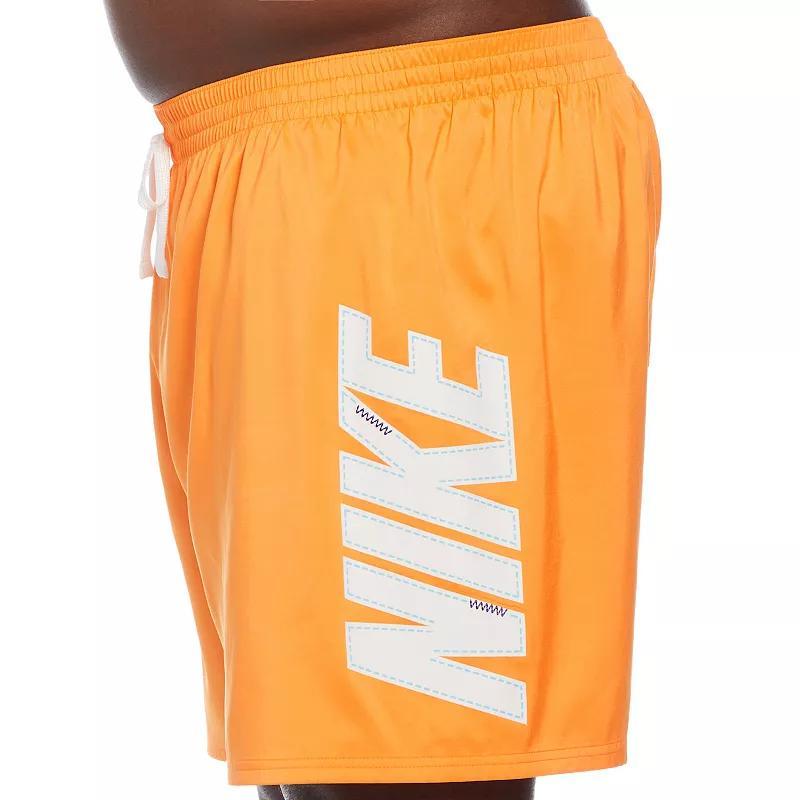 Big & Tall Nike 9-in. Big Block Swim Trunks, Mens Bright Orange Product Image