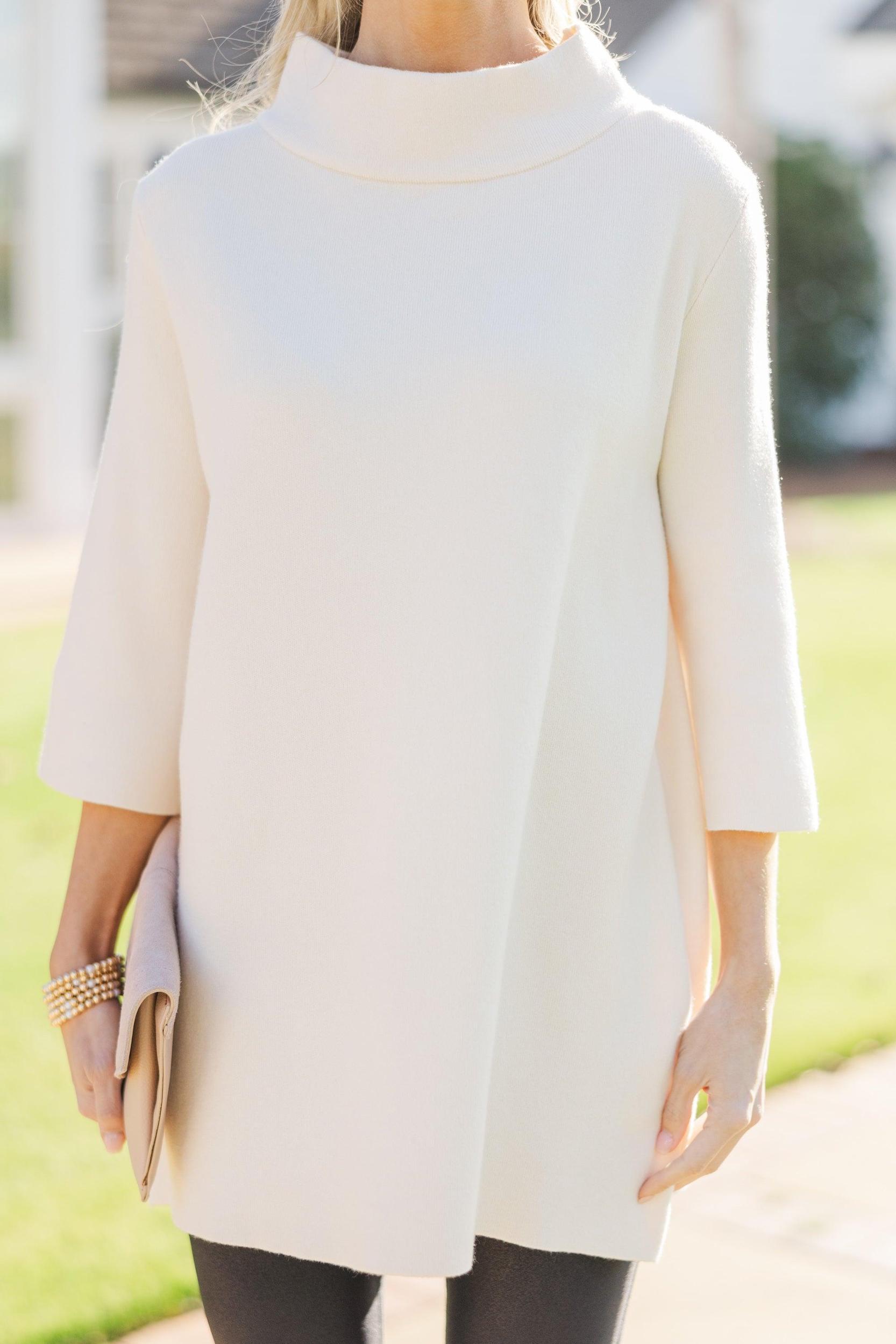 With Ease Cream Mock Neck Sweater Tunic Female Product Image