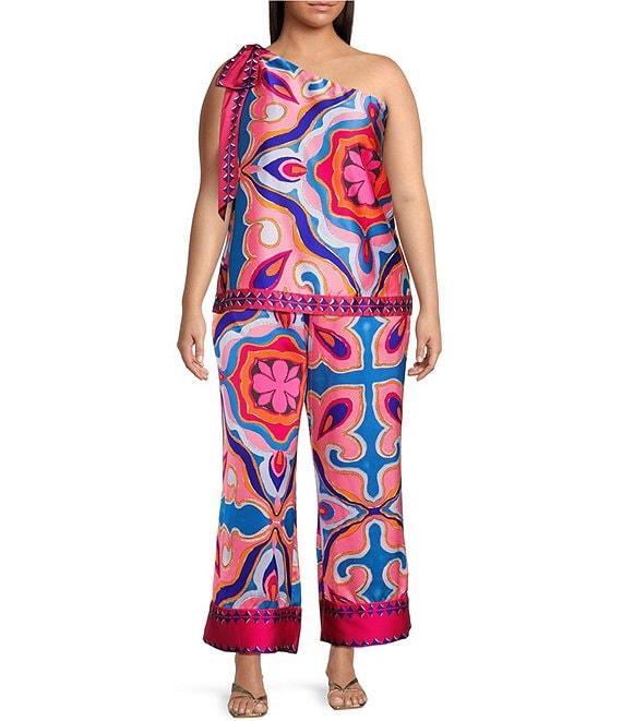 Sugarlips Plus Abstract/Geometric/Tropical Printed One-Shoulder Coordinating Top Product Image