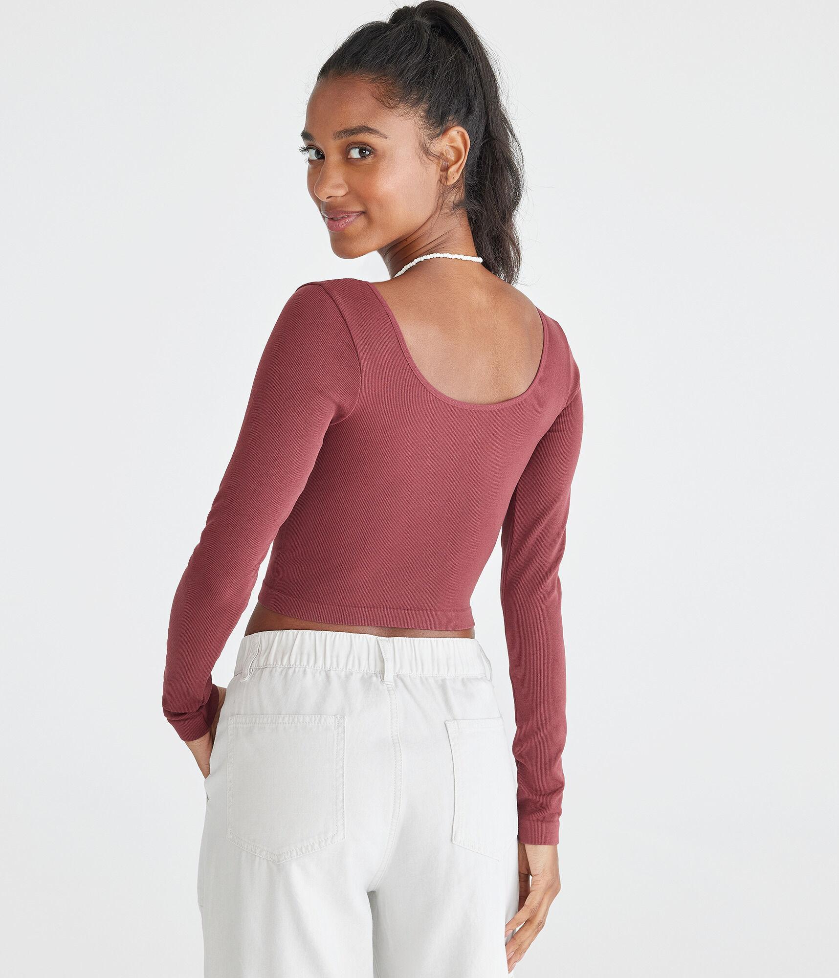 Long Sleeve Seamless Wear 3 Ways Crop Top Product Image