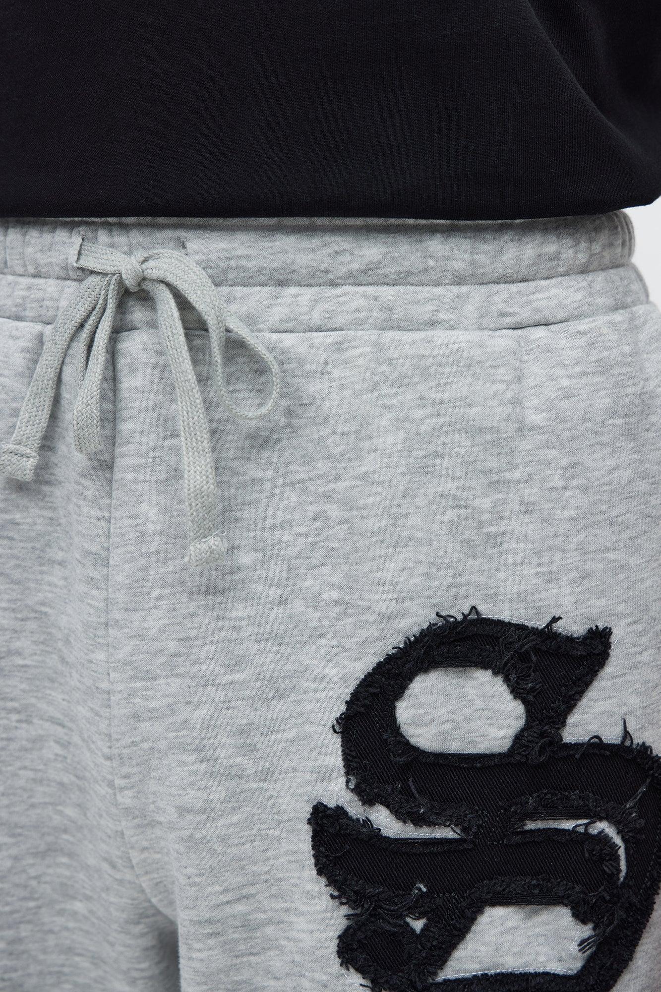 Tyson Relaxed Hit Up Applique Shorts - Heather Grey Male Product Image