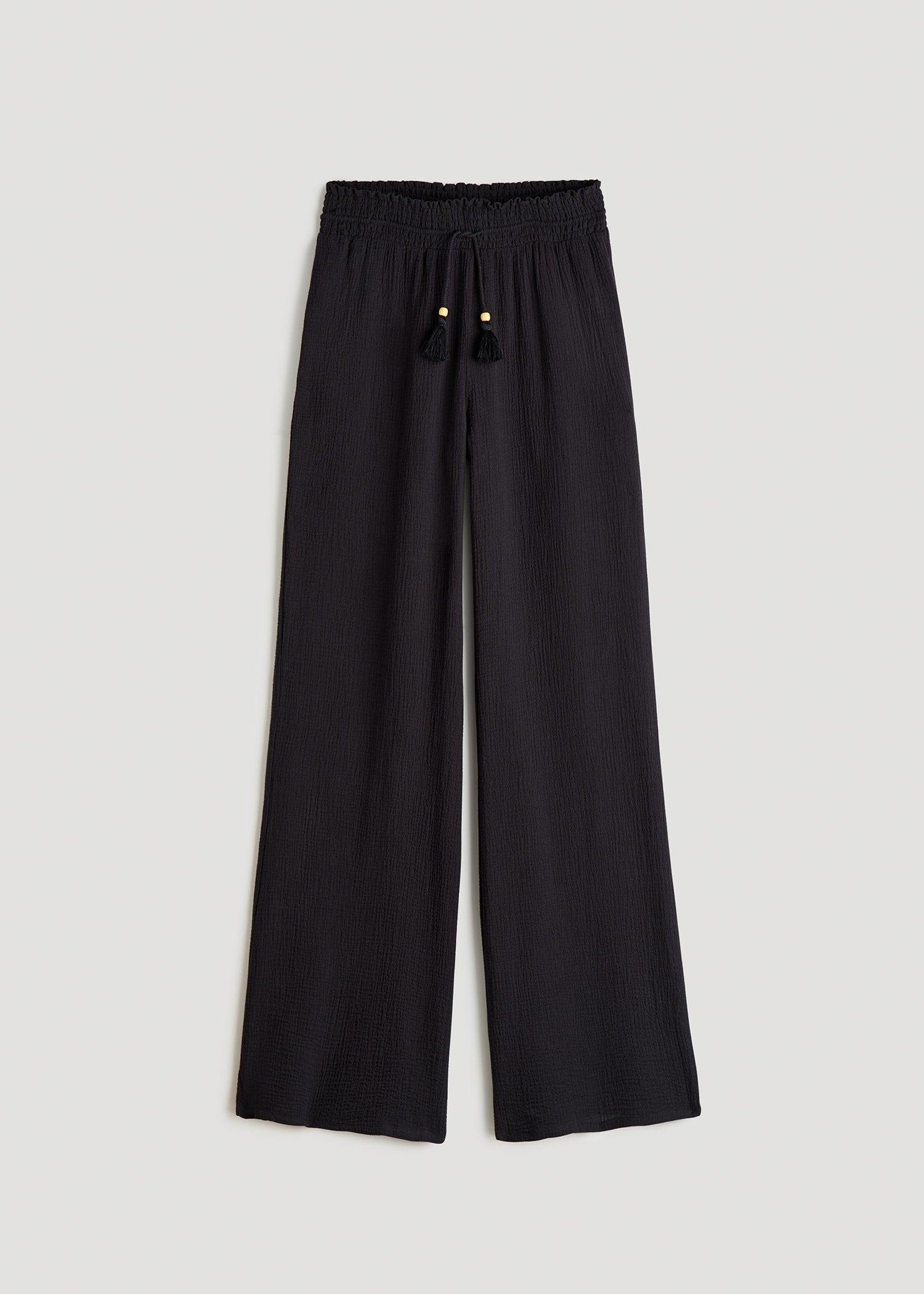 Gauze Cover Up Pants for Tall Women in Bright White Female Product Image
