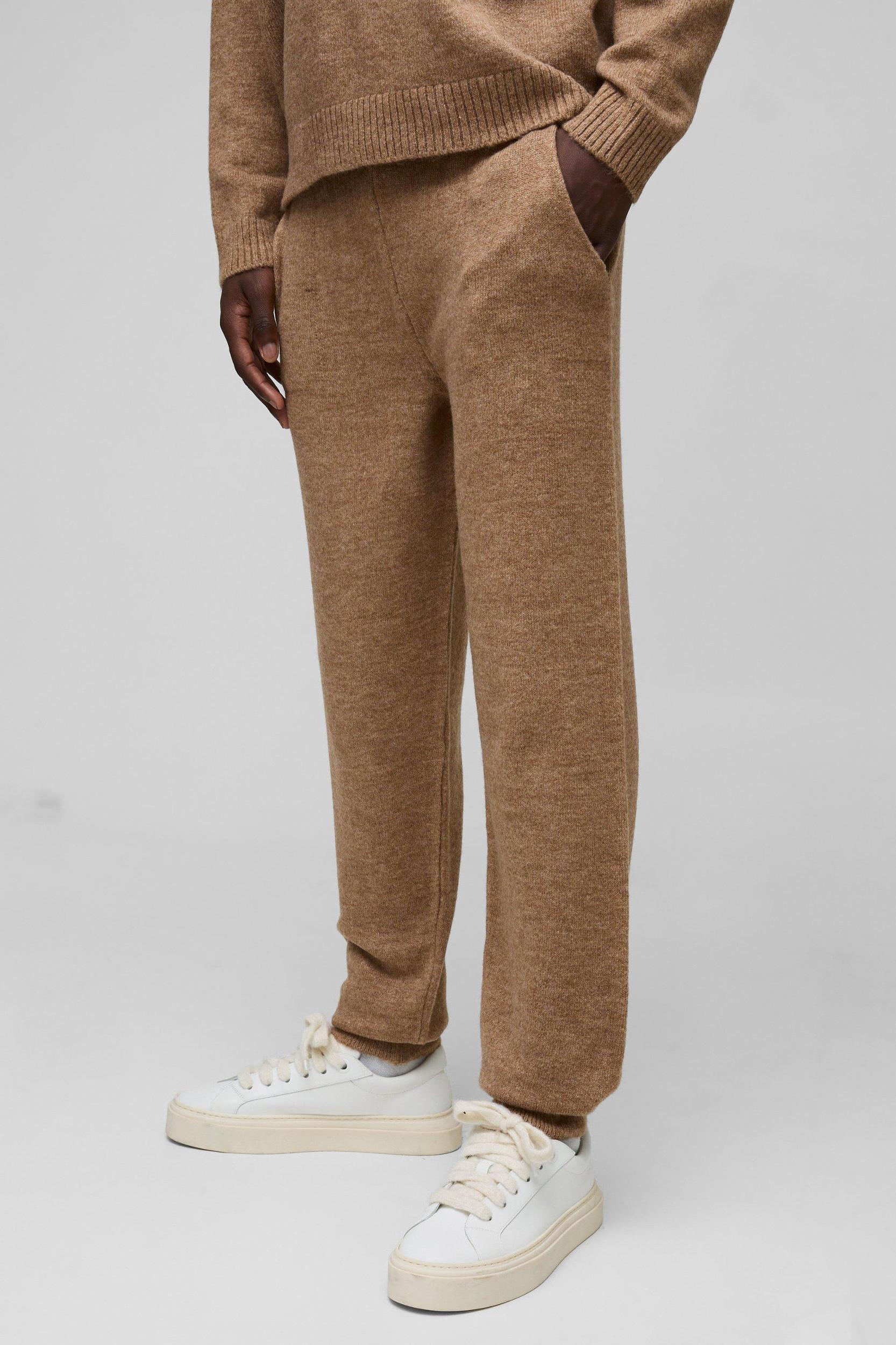 Regular Fit Cuffed Knit Sweatpants | boohooMAN USA Product Image