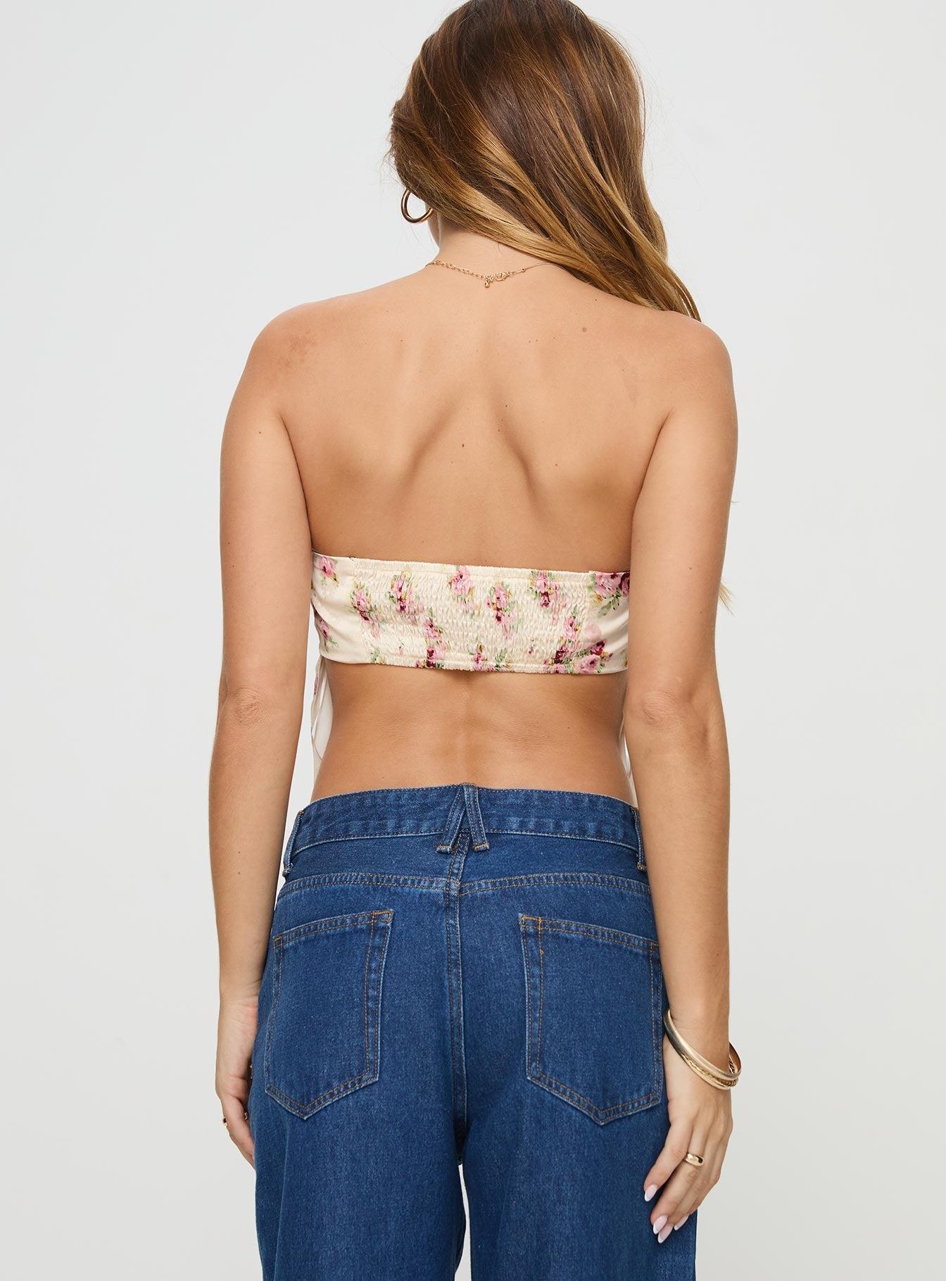 Eithanale Strapless Top Cream / Floral Product Image
