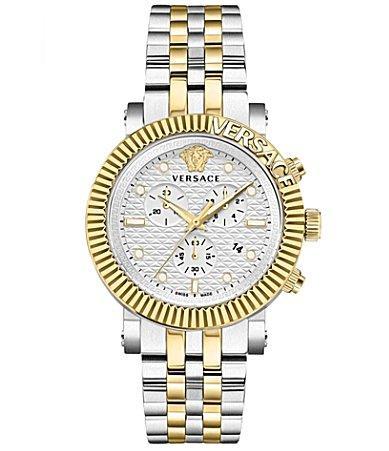Mens V-Chrono Classic Two-Tone Bracelet Watch, 45mm Product Image